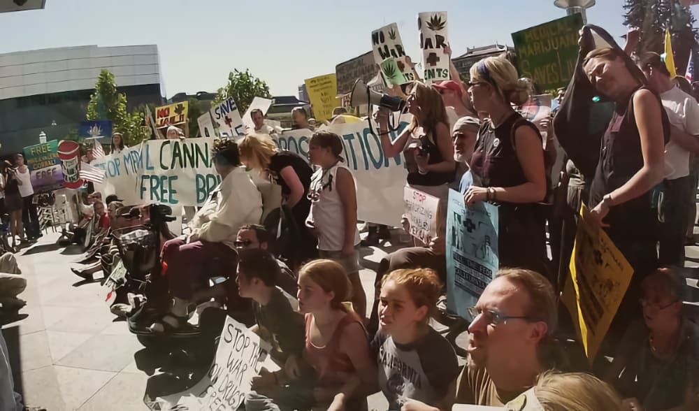 Aundre Speciale at a cannabis protest